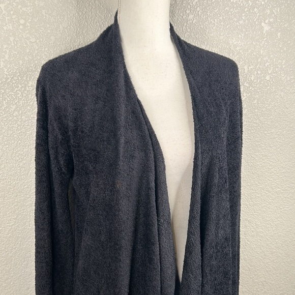 Barefoot Dreams Navy Cozy Bamboo Chic Lite Long Sleeve Open Cardigan Sweater M - Picture 2 of 7